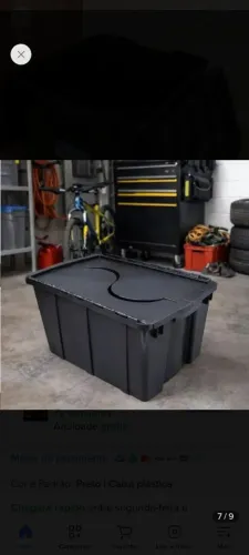 Caixa organizadora empilhavel c/ tampa dupla 56l Container