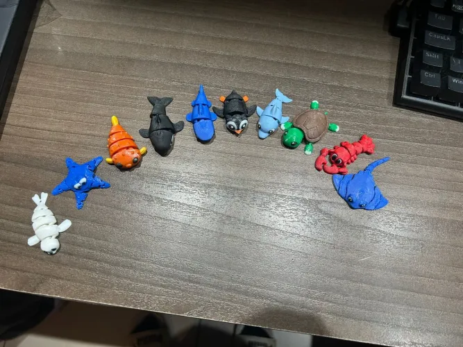 Kit 10 Bichinhos Marinhos Articulados Fidget Wiggles