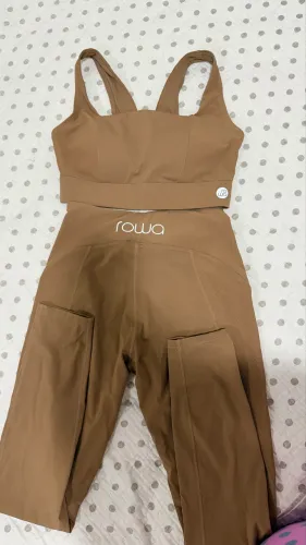conjunto fitness rowa marrom p