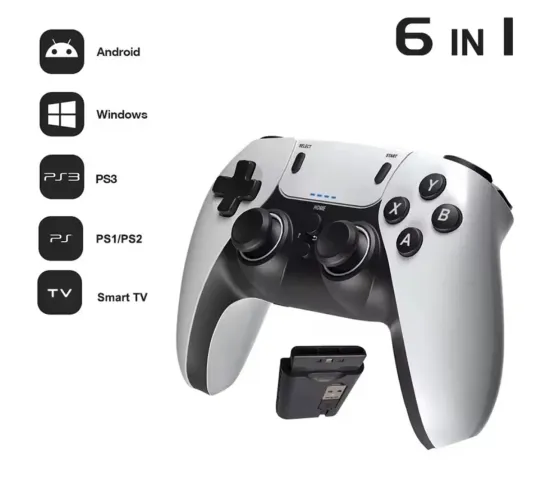 Controle sem fio portátil multiplataforma 6 em 1