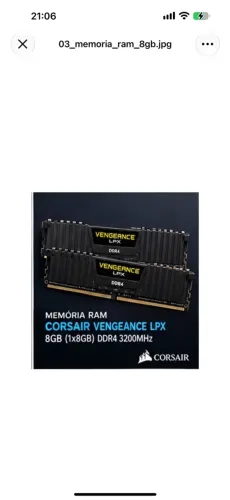 Memória Corsair Asgard 8GB 3200hz
