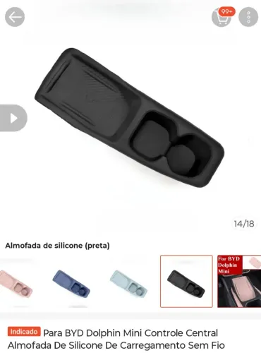 Almofada de silicone de porta objetos e carregamento veicular
