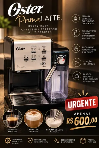 Cafeteira Oster PrimaLatte Expresso Cappuccino e Latte