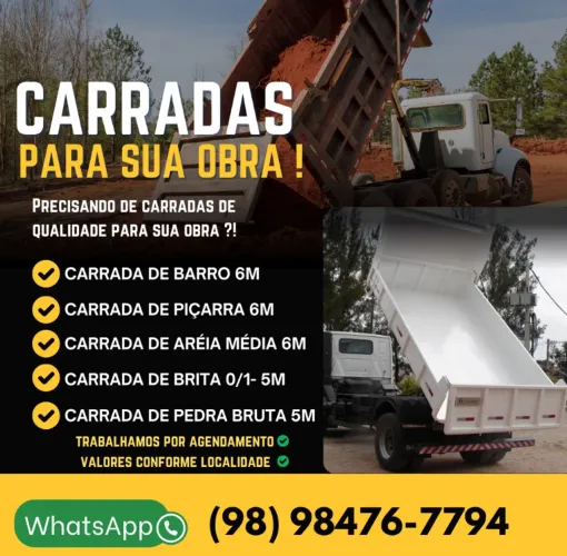 Carradas em geral para sua obra