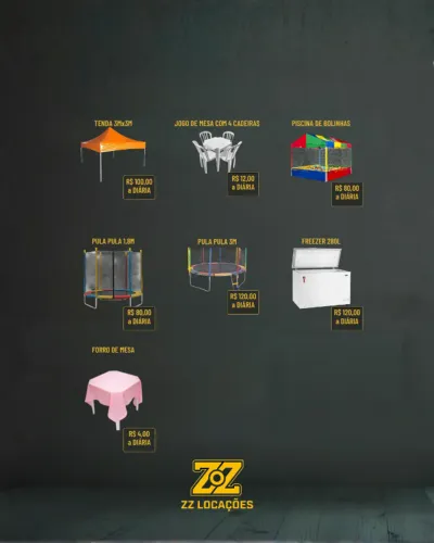 Aluguel de Jogo de Mesa, Freezer, Pula Pula, Piscina de Bolinha, Forro de Mesa, Tenda