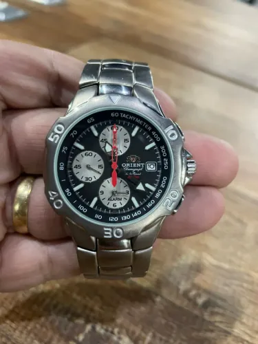 Relógio Orient Cronógrafo Titanium Alarme Tachymeter Esportivo