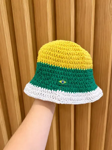 Bucket/Chapéu de Crochê Brasil (3 cores)