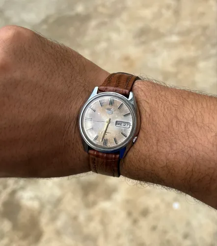 Relógio seiko 5 dress Watch vintage ponteiro dourado automático original