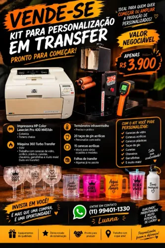 Kit Completo Para Personalizar Brindes