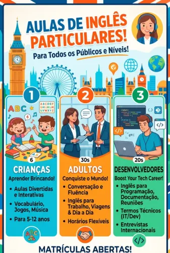 Aulas de Inglês - todos os públicos