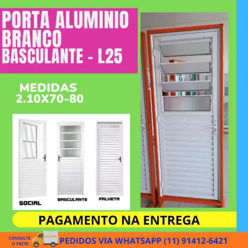 porta aluminio modelo tek - 2.10x0,60-0,70-0,80