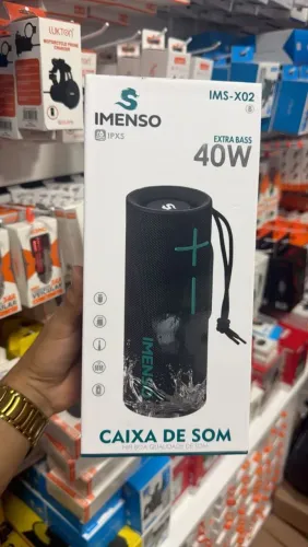 Caixa de Som Potente Imenso IMS-X02 40W Bluetooth ? À Prova d'Água IPX5