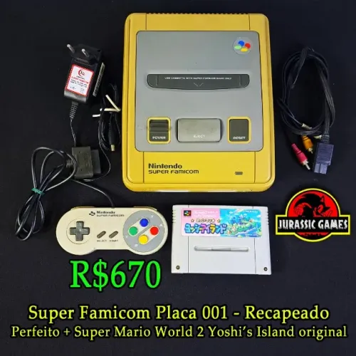 Console Super Famicom Placa 001 Recapeado - Controle Original Mario World 2: Yoshi Island