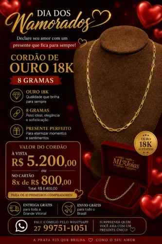 Cordão de Ouro 8 gramas - Fabricamos