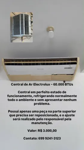 CENTRAL DE AR ELECTROLUX 60.000 BTUs