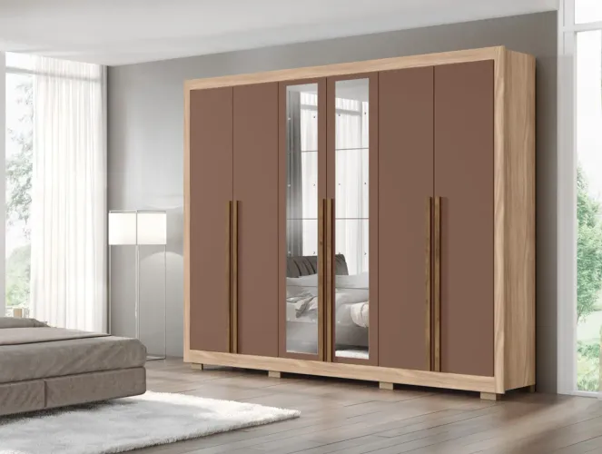 Roupeiro Europa Maxel - 6 Portas e 6 Gavetas com Acabamento Premium | Entrega Imediata