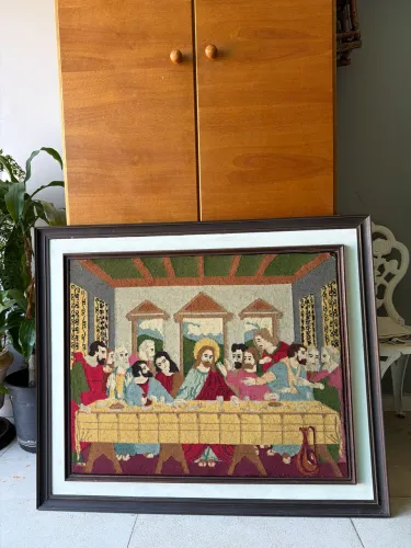 Quadro de tapeçaria Santa Ceia