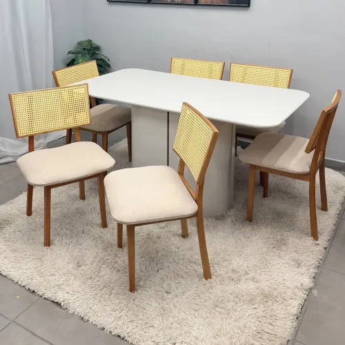 mesa de jantar serena 169x90 e 6 cadeiras diamante- FRETE GRATIS / ENTREGA HOJE!! 