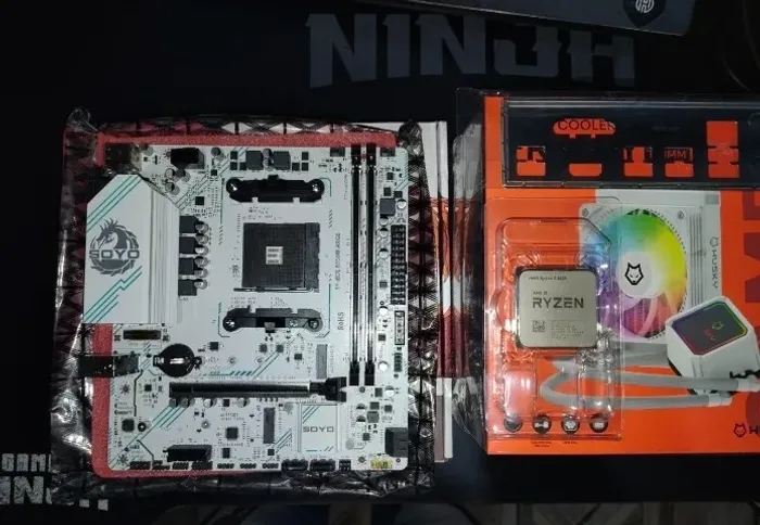 Kit B550 + Ryzen 5 + Water Cooler novo