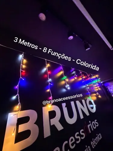 CASCATA DE LED DECORATIVA NATALINA 8 Funções colorida
