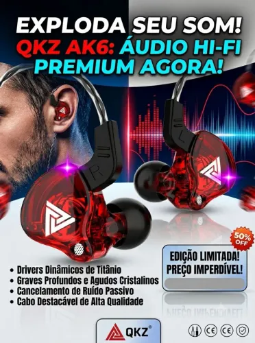 FONE QKZ AK6 PROFISSIONAL ORIGINAL