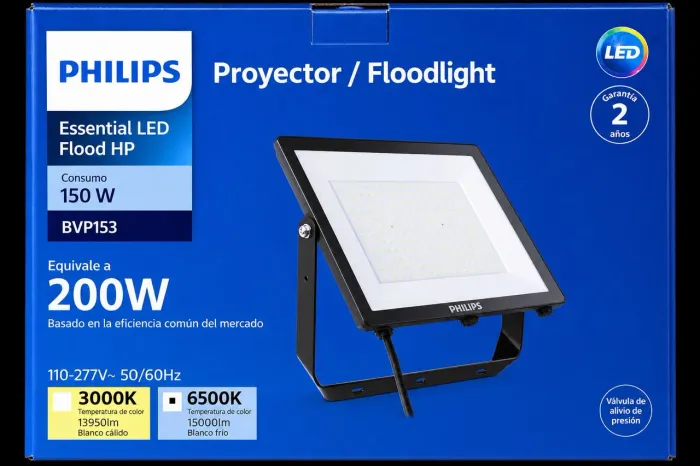 Kit 2x Refletor Led 200w Philips Bvp153 Ip65 Branco Frio