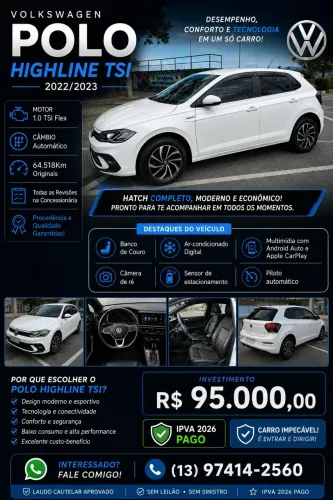Volkswagen Polo Highline TSI 1.0 Flex 12V Aut. 2023