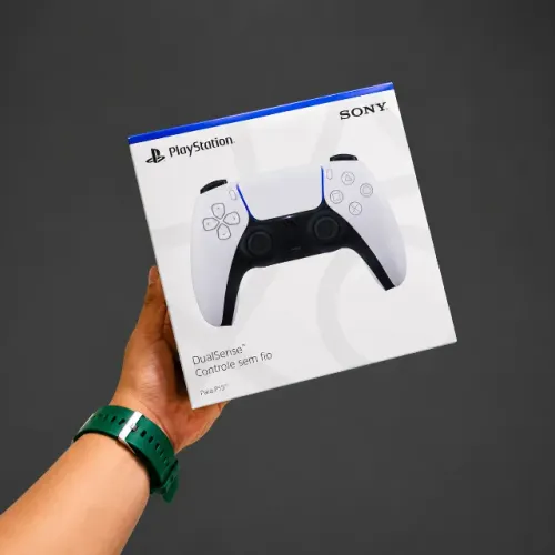 Controle Sem Fio Sony DualSense, PlayStation 5, Bluetooth, Branco - Original