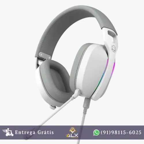 Headset Gamer Rgb Usb Microfone Destacável Nowy White Ghost Pcyes *ENTREGA GRÁTIS*