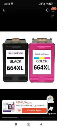 cartucho de impressora hp