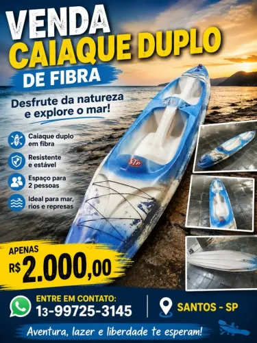 Caiaque duplo aberto de fibra
