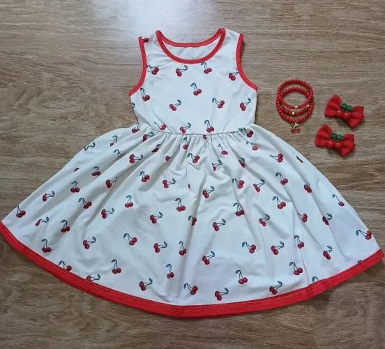 Vestido menina cerejinhas shein 4 anos