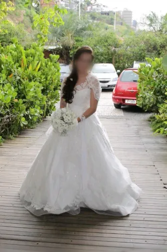 Vestido de Noiva David's Bridal (Importado de Miami) - Modelo Princesa com Renda