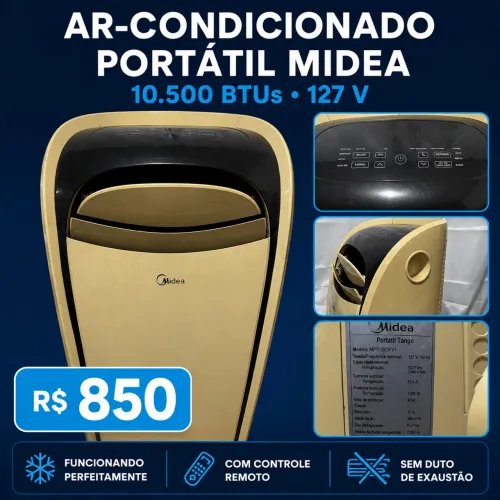 ? AR-CONDICIONADO PORTÁTIL MIDEA - 10.500 BTUs
