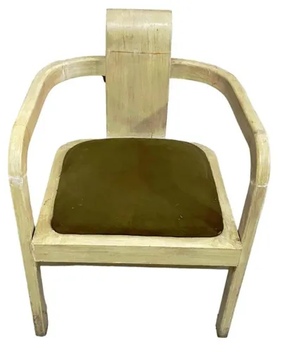 Elegante Antiga Poltrona Arte Deco madeira laqueada encosto vazado assento aveludado * 