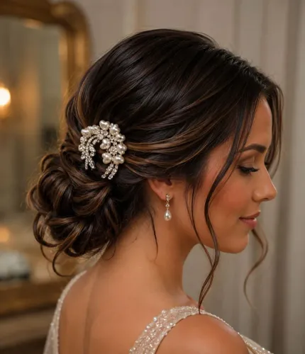 Enfeite de cabelo Penteado elegante.