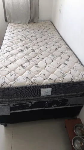 Cama solteiro box com colchão