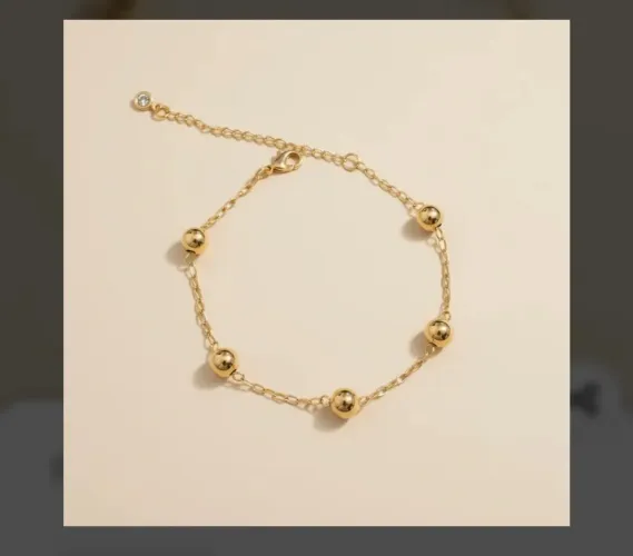 Pulseira de esferas banhada a ouro 18 k
