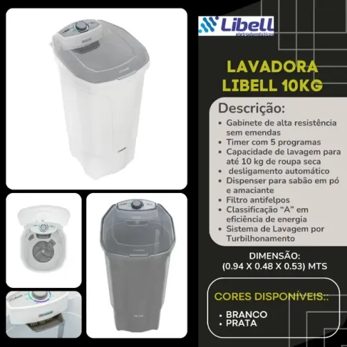 Lavadora Libell Tanquinho 10kg Nova