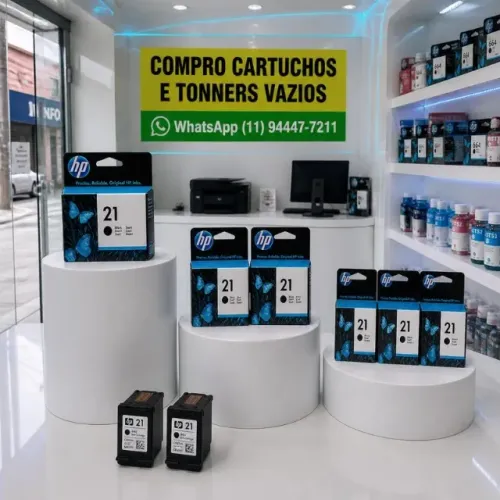 Cartucho de tinta para impressora HP, modelo 21, Preto