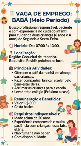 Vaga para babá, Meio Período