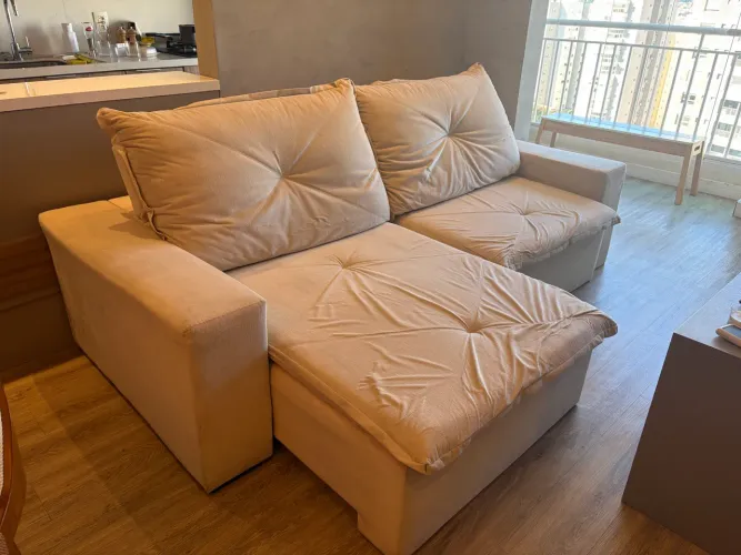 Sofá retrátil 2,50 x 1,20 offwhite