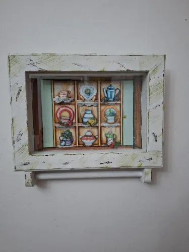 Quadro Pano Prato Cozinha Decoração Artesanato  Presente 