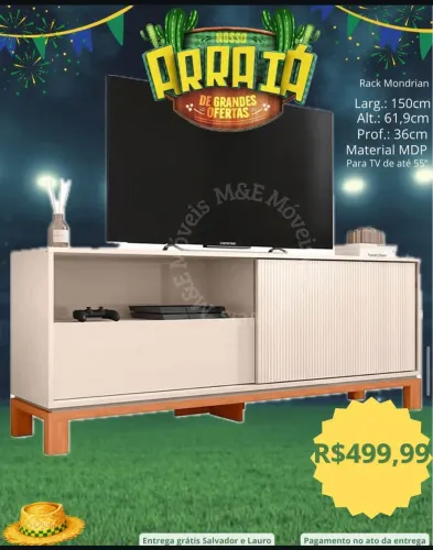 Rack para tv de até 55 polegadas com entrega grátis