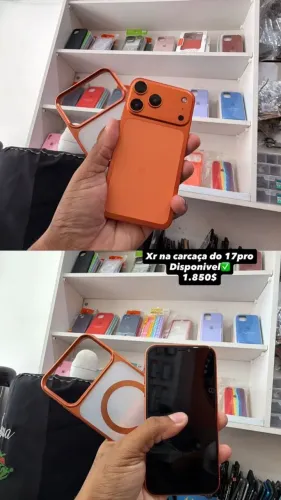 iPhone XR na carcaça do 17