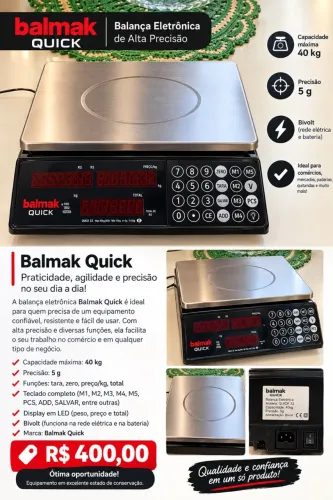 BALANÇA ELETRÔNICA BALMAK QUICK