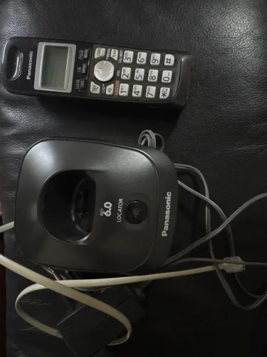 Telefone Sem Fio Panasonic DECT 6.0 Preto - Completo (Funcionando)