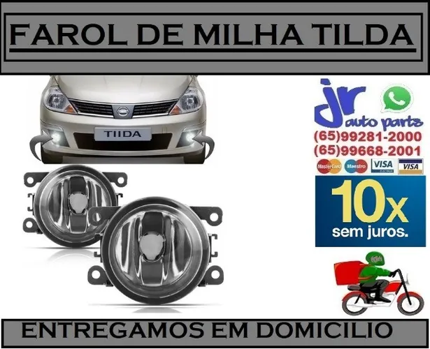 Par Farol de Milha Nissan Tiida 2008 2009 2010 2011 2012 2013 Auxiliar Neblina
