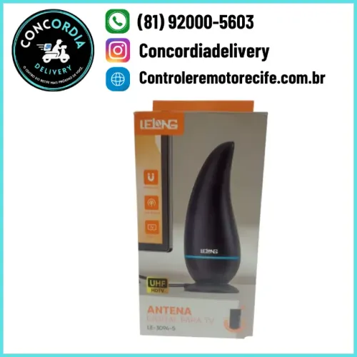 Antena Digital Magnética P/ Tv Lelong Le-3094-5 com 3M de cabo