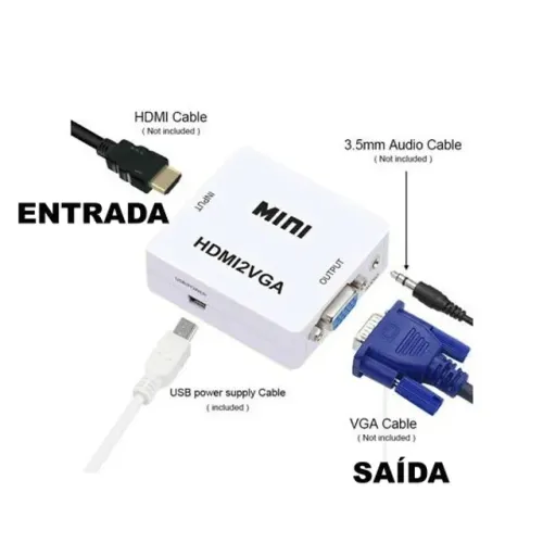 Conversor HDMI para VGA com saída de Audio